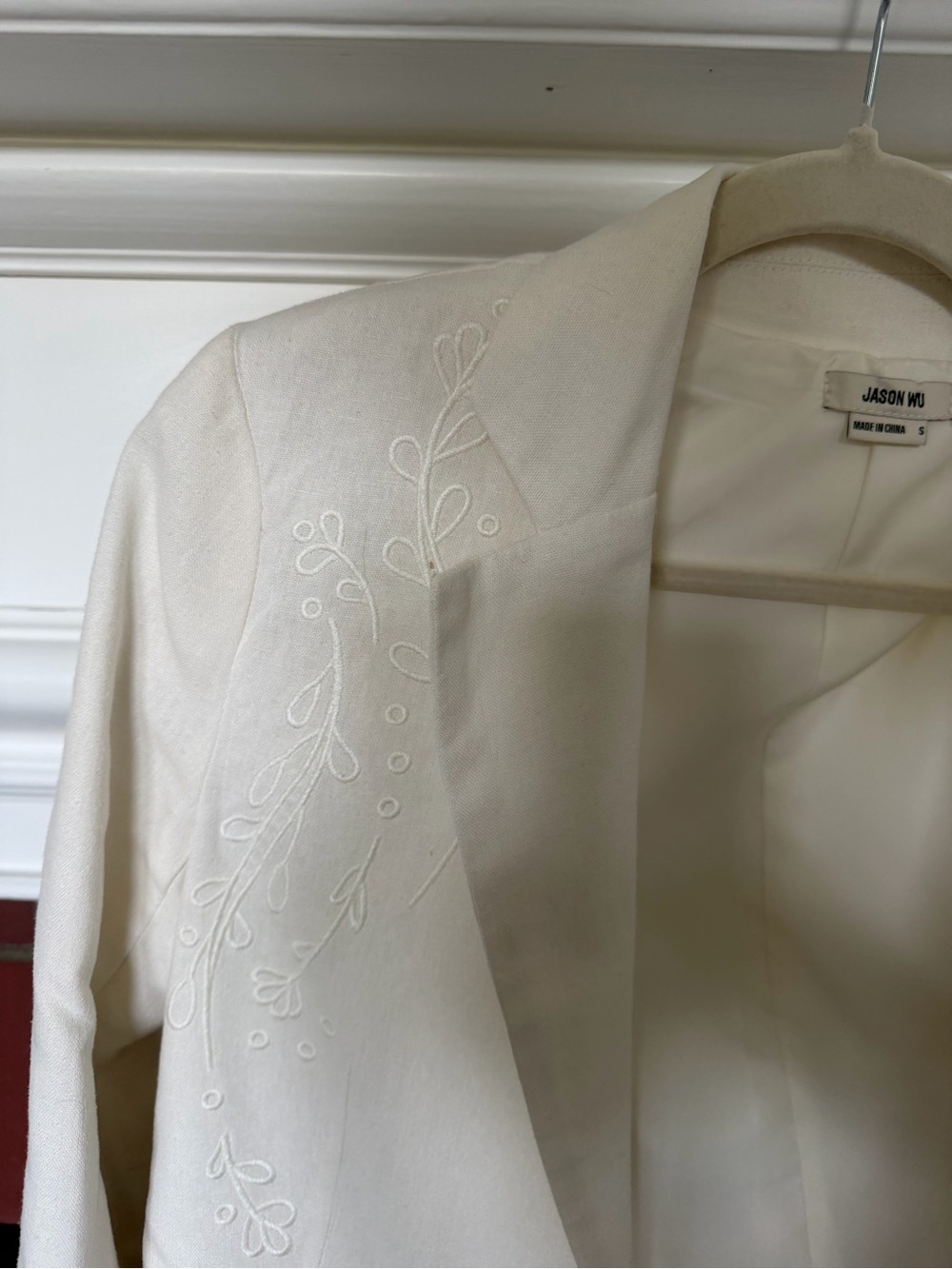 Jason Wu Cream Embroidered Blazer Jacket